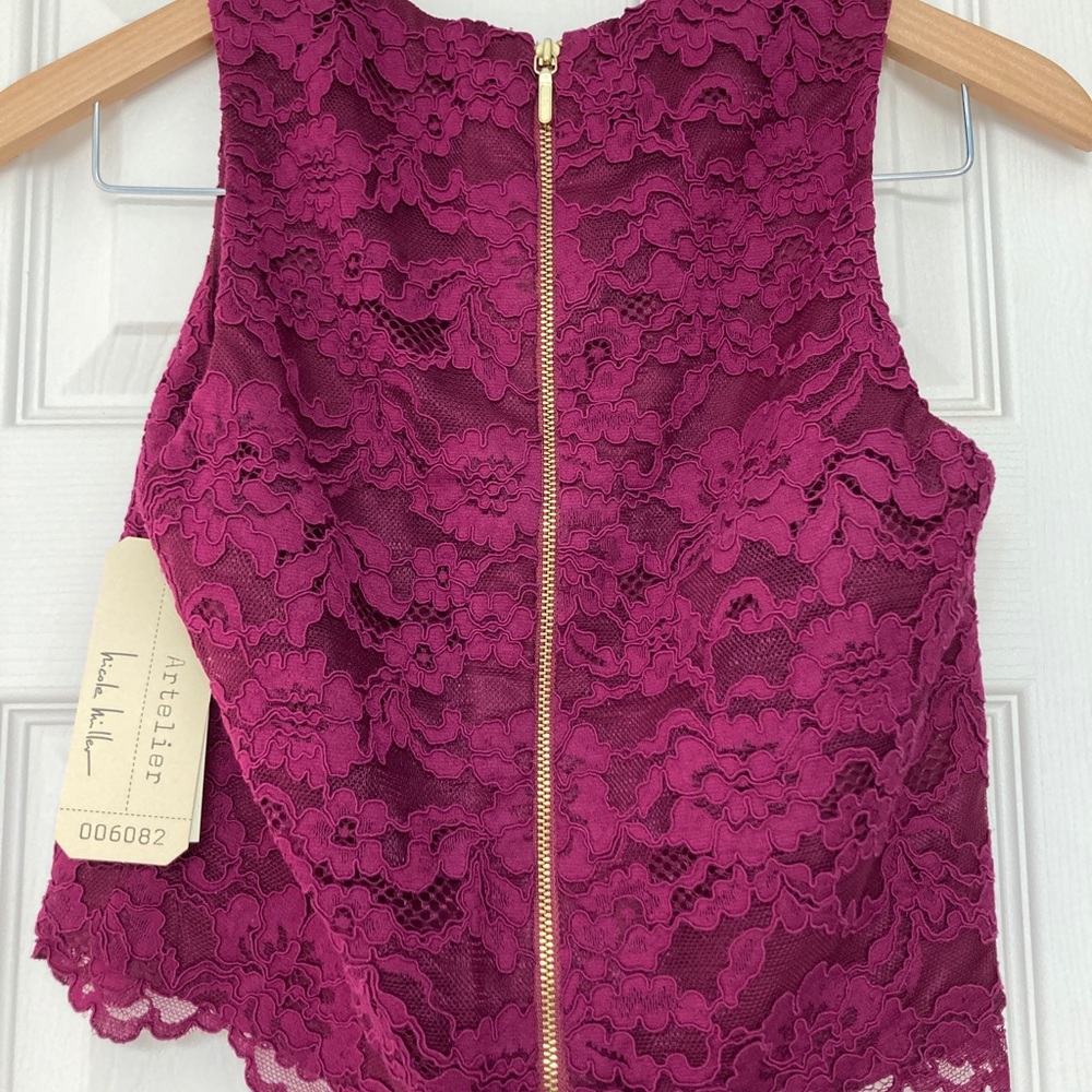 Nicole Miller lace crop top, size P.